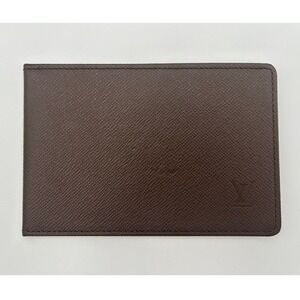 Louis Vuitton LV Taiga Deep Brown Leather Bifold ID Card Holder Wallet with COA